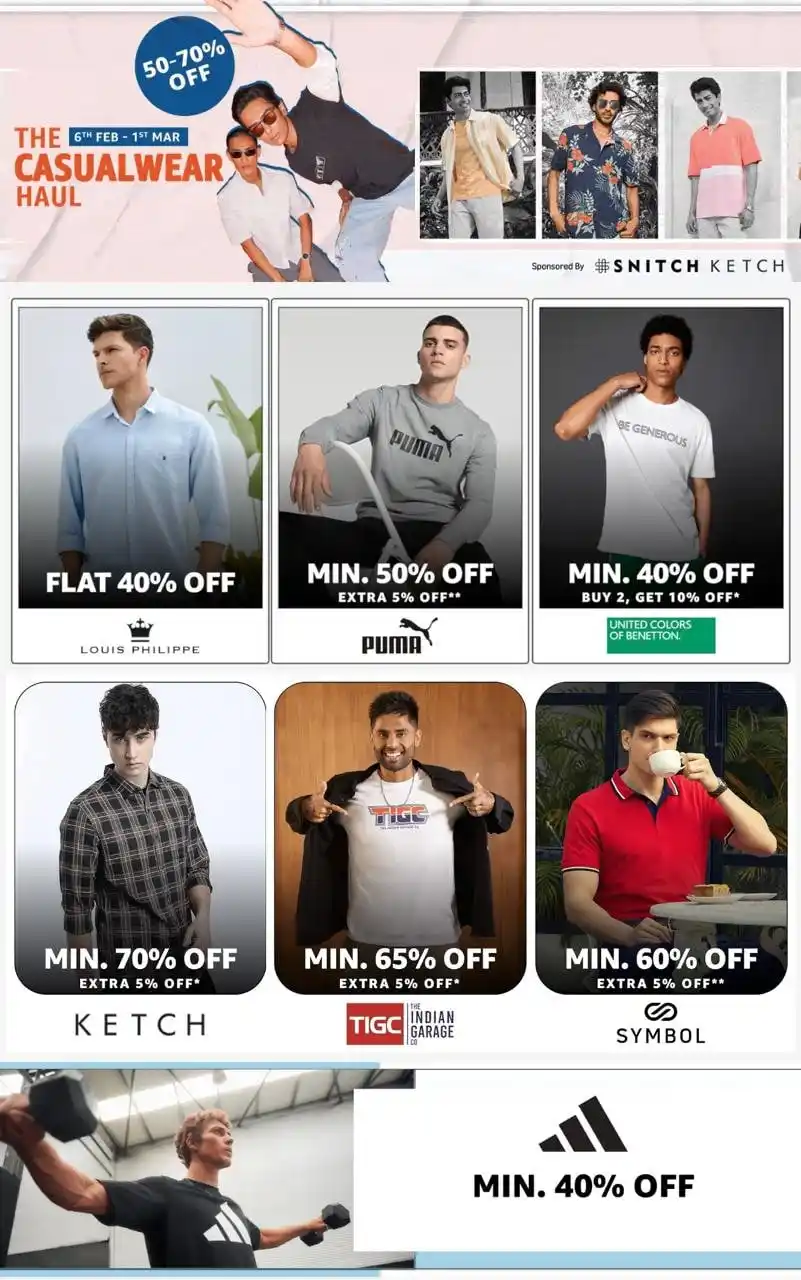 Image from Deals & Offers: 👕 The Casualwear Haul ⚡️ 50-70% off 📣 Sale live till 1st March https...