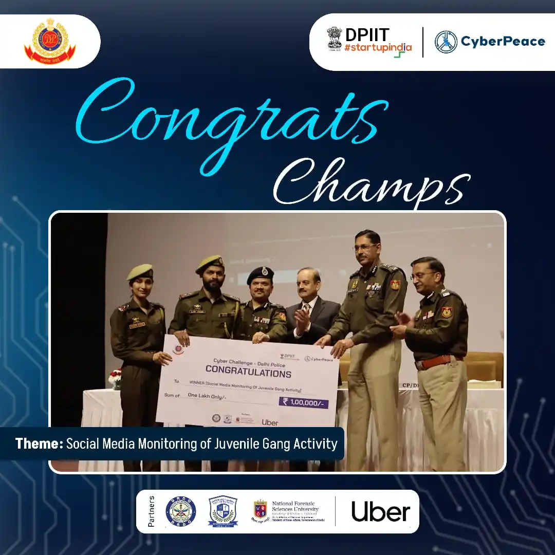 Image from Delhi police : Congratulations to the champions of the Cyber Challenge organized by D...