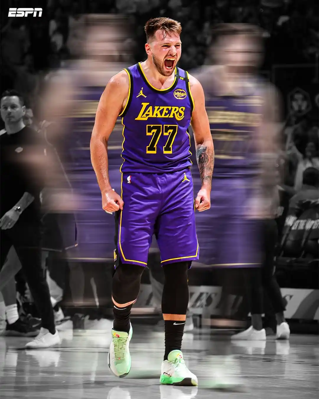 Image from ESPN Philippines Hoops: *Luka sure enjoyed his first game against the Mavs with the Lakers: ✨ ...