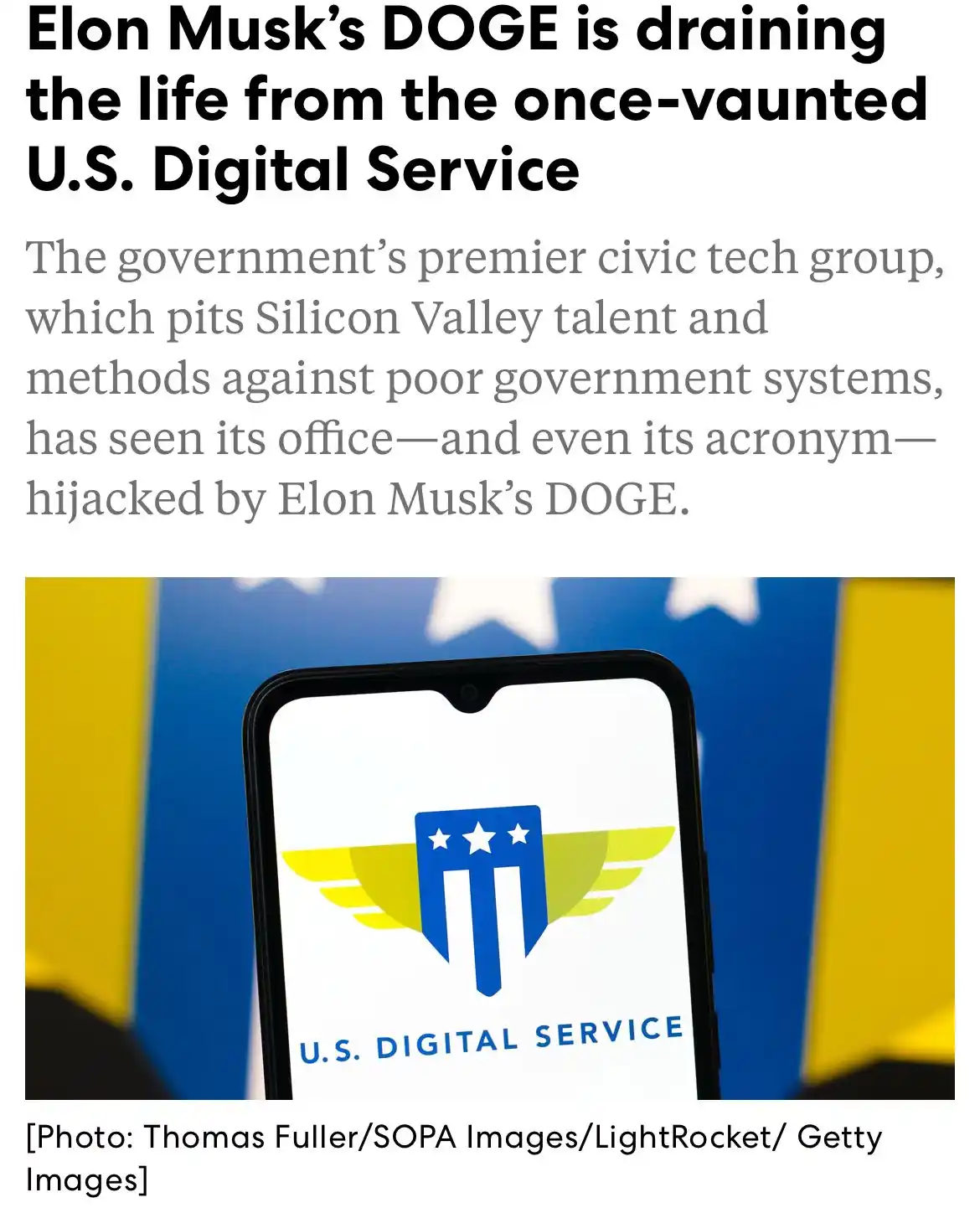 Image from Fast Company: The United States Digital Service (USDS), the storied group of Silicon...