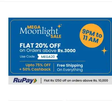 Image from FLIPSHOPE - Deals and Offers: ✨ Mega Moonlight Sale Alert! 🌙🔥 ✨ 🏡💛 Enjoy FLAT 20% OFF Use cod...