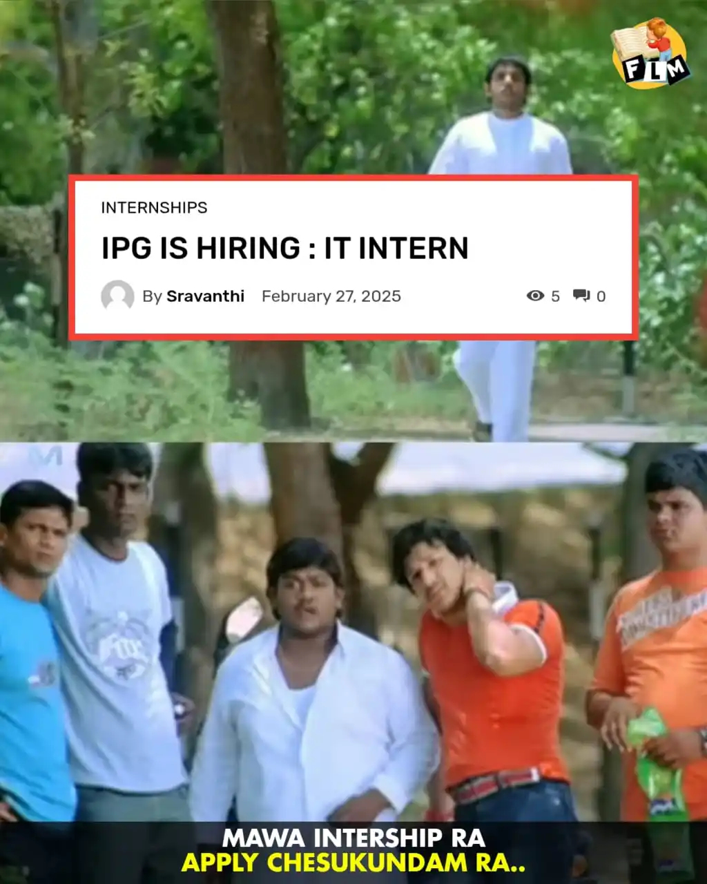 Image from Frontlines Media (FLM): Apply link- https://frontlinesmedia.in/ipg-is-hiring-it-intern/...
