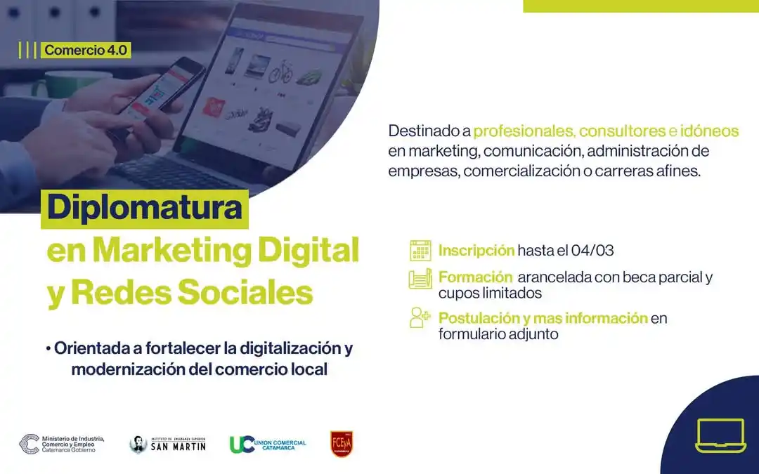 Image from Gobierno de Catamarca: *📣 Inscribíte a la nueva "Diplomatura en Marketing Digital y Redes So...