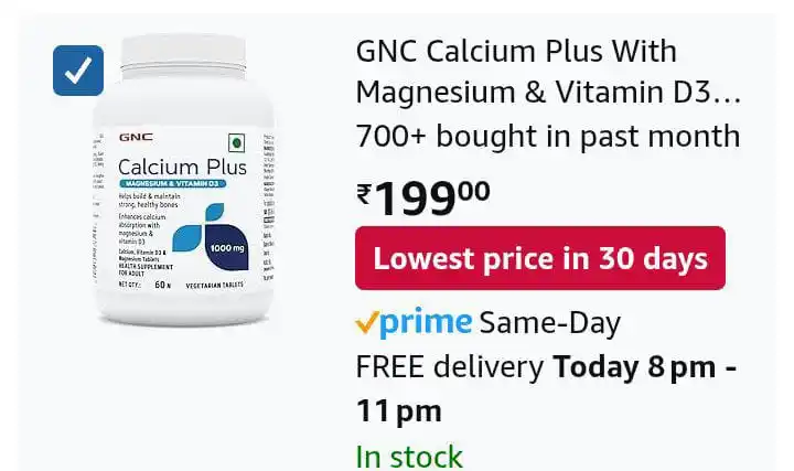 Image from GymDeals Whatsapp: *Looooot LOWEST 📉🔥🔥 GNC Calcium Plus Tabs @ 199/-* 🔗: https://am...