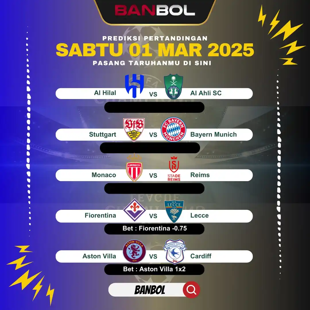 Image from INFO RTP POLA SLOT, JADWAL & PREDIKSI PARLAY BOLA: ⚽️ Jadwal Bola dan Rekomen Pasangan by BANBOL 🔥 02 : 00 | Al Hilal V...