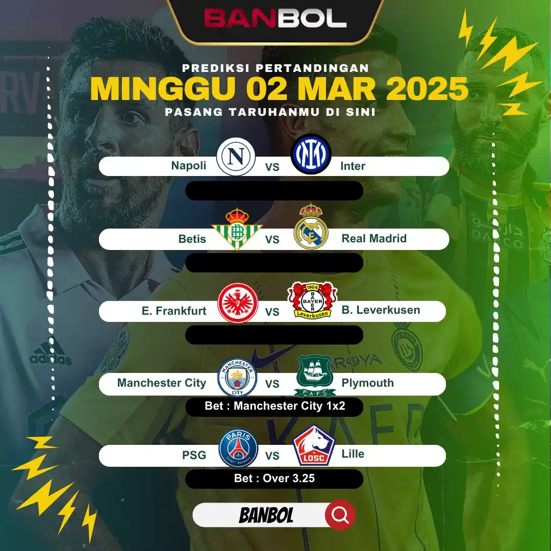 Image from INFO RTP POLA SLOT, JADWAL & PREDIKSI PARLAY BOLA: ⚽️ Jadwal Bola dan Rekomen Pasangan by BANBOL 🔥  00 : 00 | Napoli Vs ...