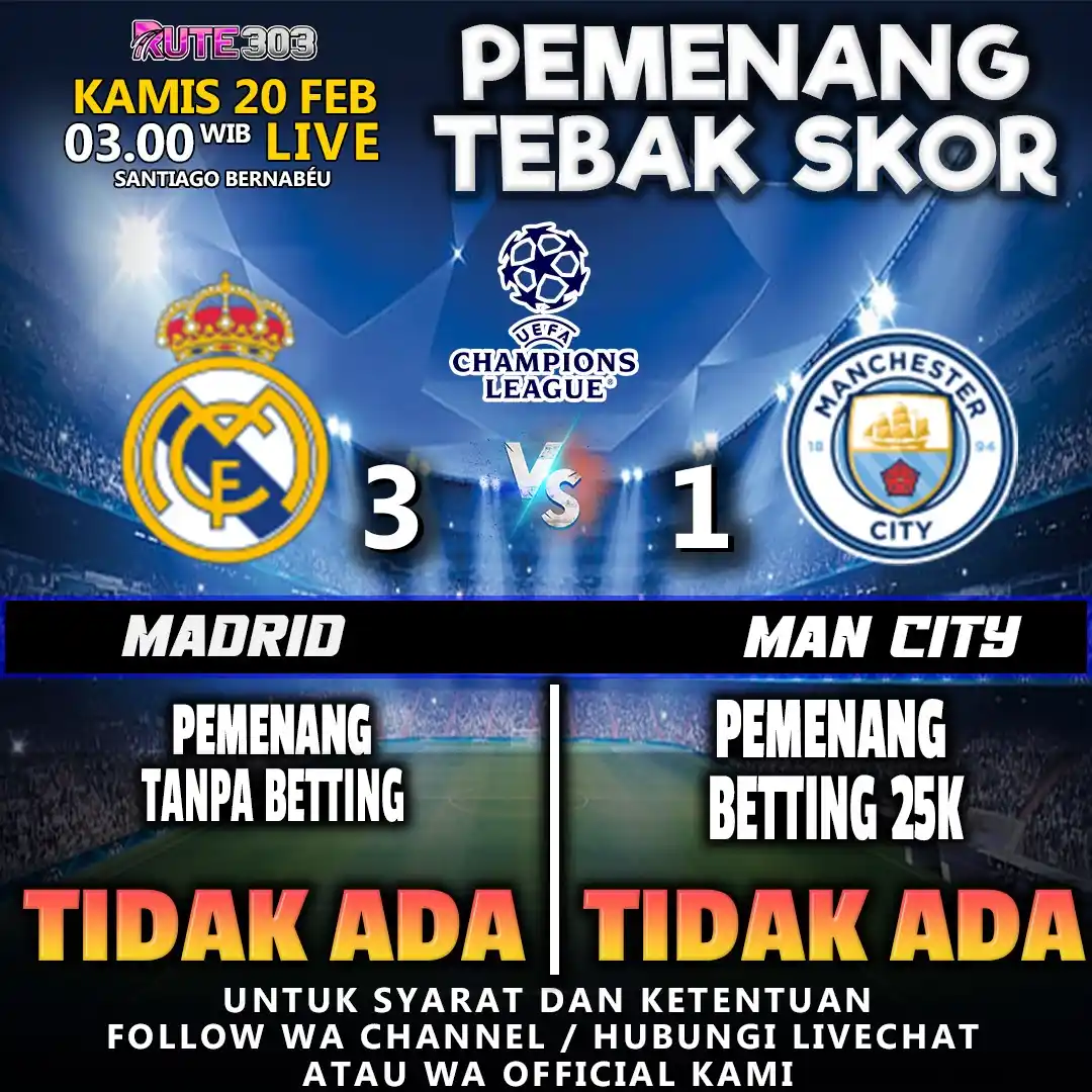 Image from Info Situs Slot Gacor Terpercaya x RUTE303 ⚡: PENGUMUMAN PEMENANG TEBAK SKOR ⚽️ EVENT TEBAK SKOR ⚽️ ⚽️ Real Madrid V...