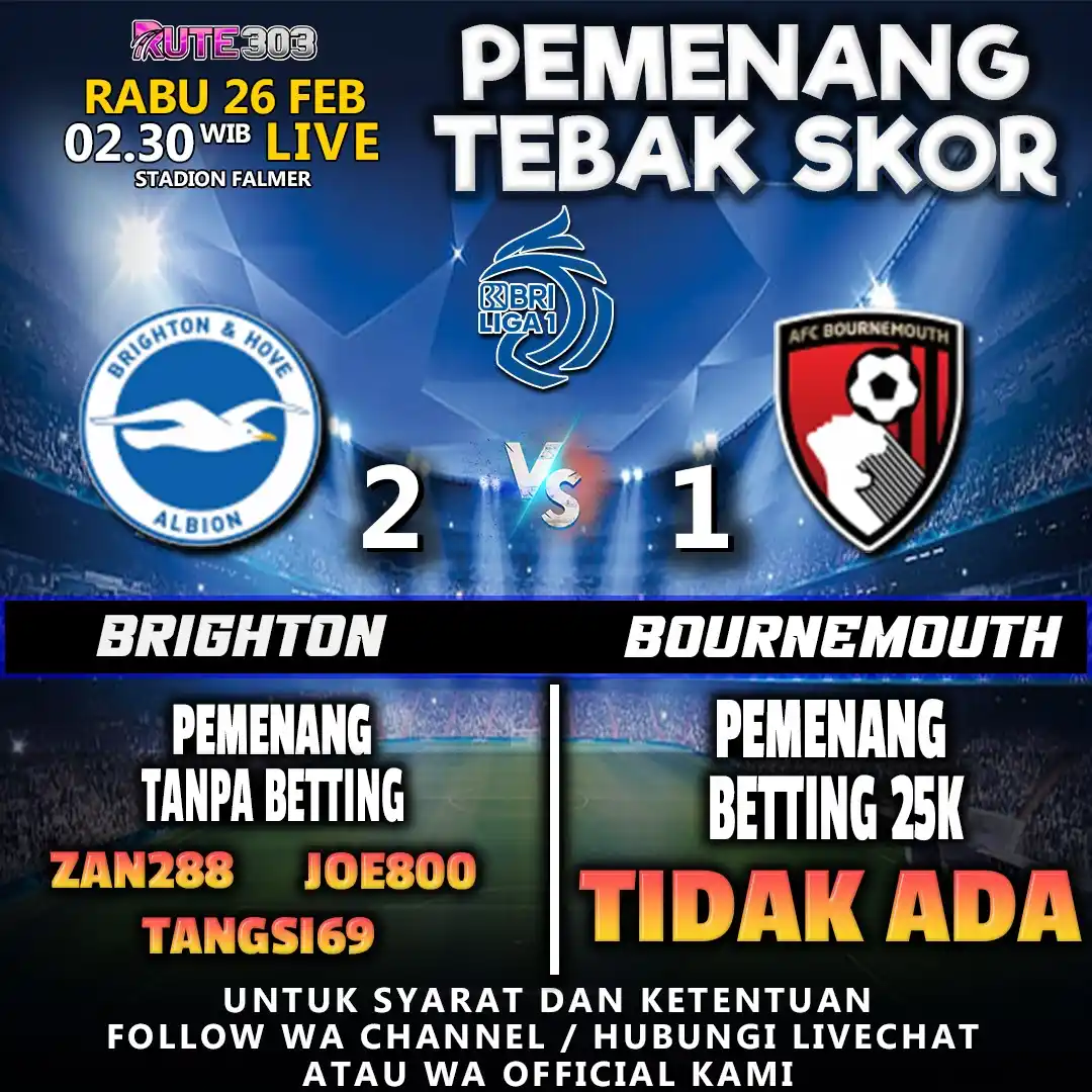 Image from Info Situs Slot Gacor Terpercaya x RUTE303 ⚡: PENGUMUMAN PEMENANG TEBAK SKOR ⚽️ EVENT TEBAK SKOR ⚽️ ⚽️ Brighton vs B...