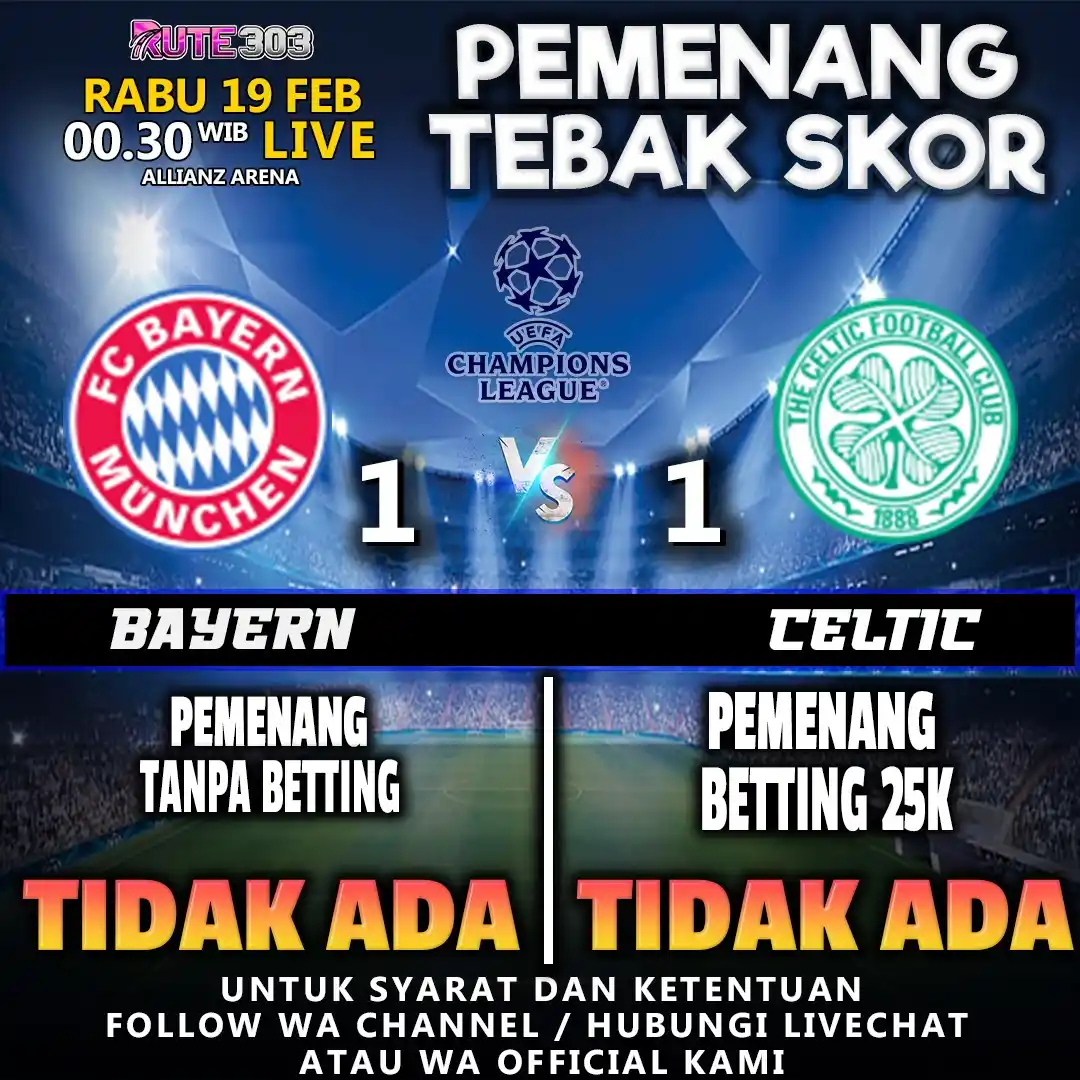Image from Info Situs Slot Gacor Terpercaya x RUTE303 ⚡: PENGUMUMAN PEMENANG TEBAK SKOR ⚽️ EVENT TEBAK SKOR ⚽️ ⚽️ Bayen Munchen...