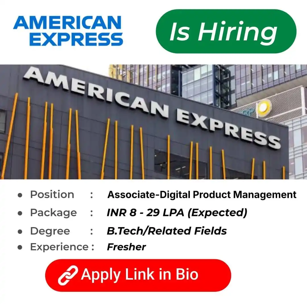 Image from Jobphobia-Latest Job Updates✅️: *American Express* is hiring for the role of Associate-Digital Product...