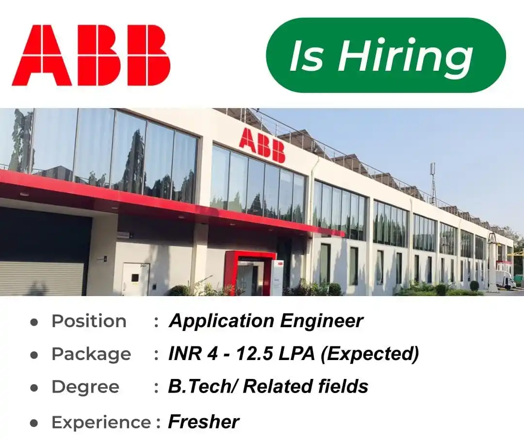 Image from Jobphobia-Latest Job Updates✅️: ABB is hiring for the role of Application Engineer! Expected Salary: ...