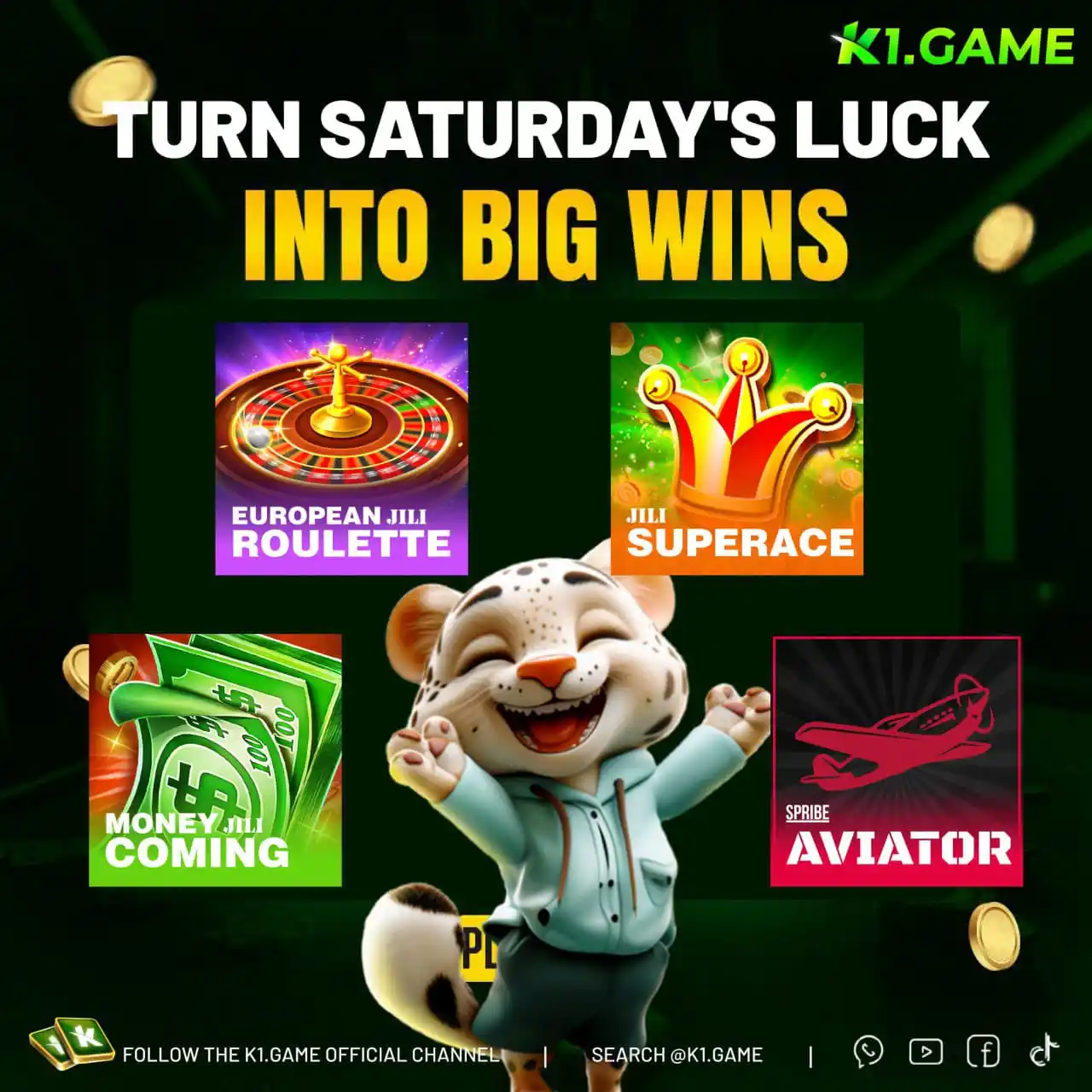 Image from K1.game Official : 🎉 *The jackpot game is coming!* 🎉 *This Saturday, let your luck exp...