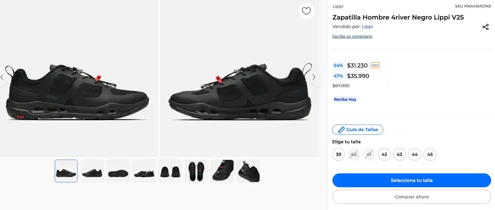 Image from Knasta Chile / Ofertas Y Cupones Exclusivos: Lippi Zapatilla Hombre 4river Negro Lippi V25 BAJÓ A $31.230 / A todo...