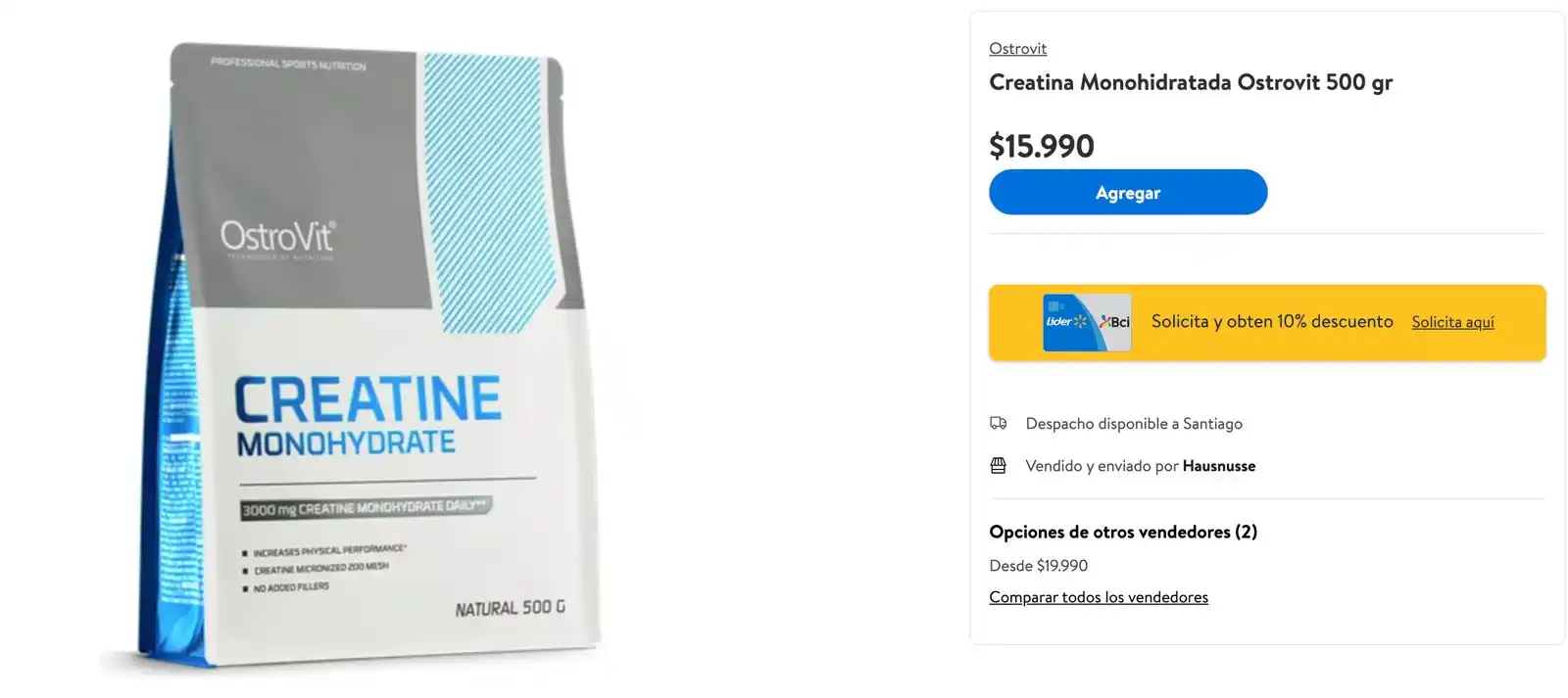 Image from Knasta Chile / Ofertas Y Cupones Exclusivos: Ostrovit Creatina Monohidratada 500 gr  A SÓLO $15.990 🔥🤩 Aprovechen...