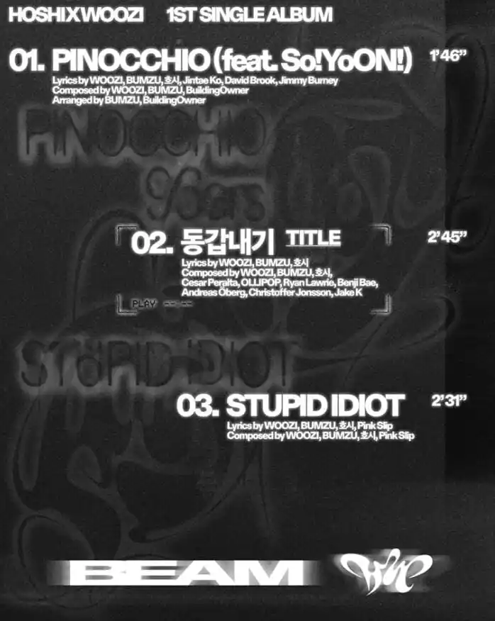 Image from ๐๐ฃ๐ข๐ฃ & ๐๐ก๐๐ข๐ฅ๐ ๐๐ง๐๐ข๐ก ๐ฉ๐๐: Berisi 3 Lagu, Hoshi x Woozi Bagikan Tracklist untuk Album 'BEAM' Jum...