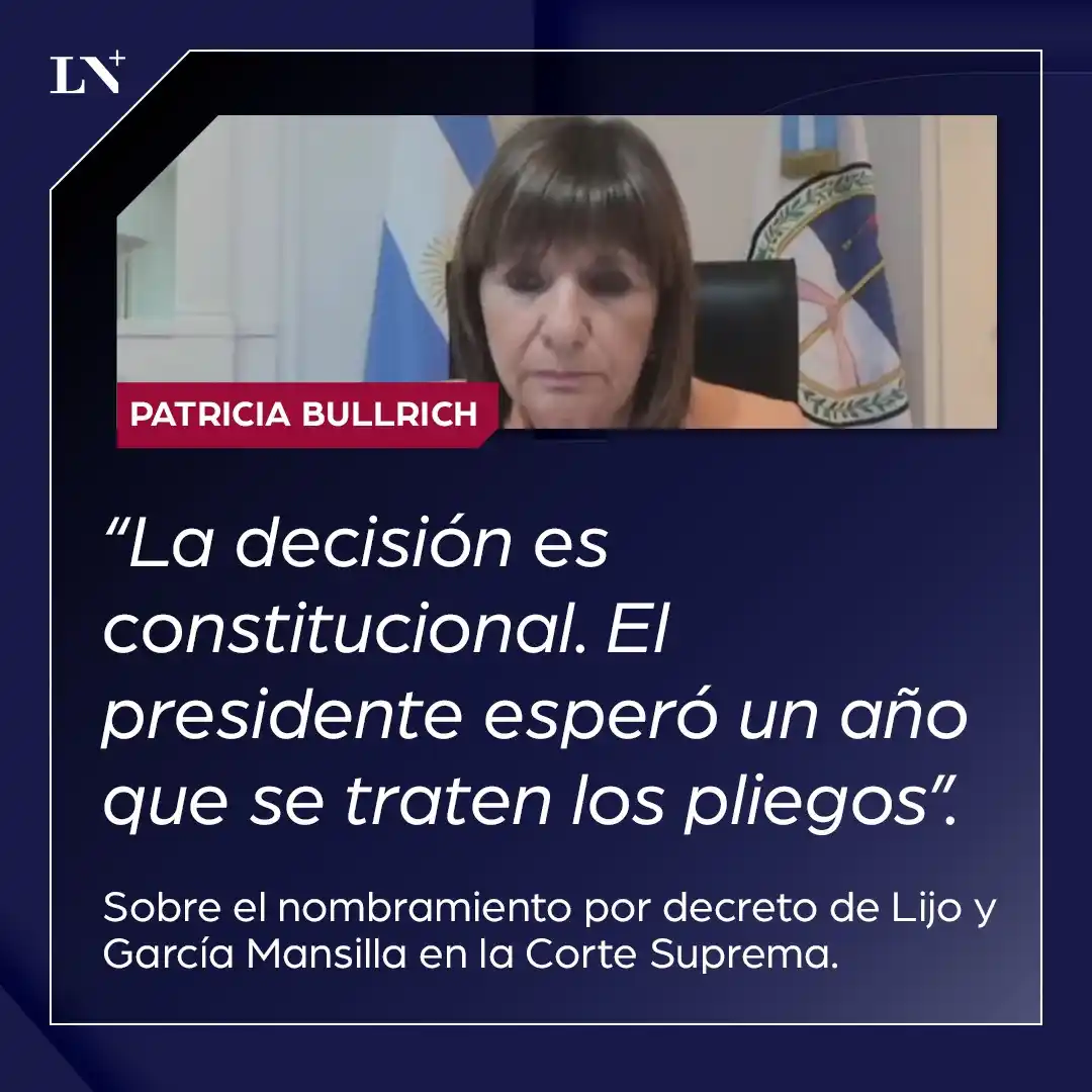 Image from Lanacionmas: 🔷 Patricia Bullrich aseguró que la Constitución ampara a Javier Milei...