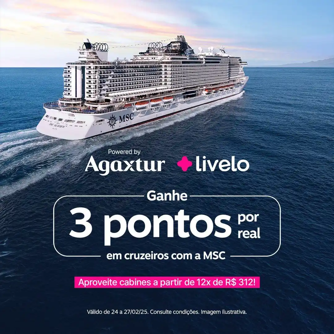 Image from Livelo: Junte pontos com a Livelo & Agaxtur: até 3 pontos por real gasto Gara...
