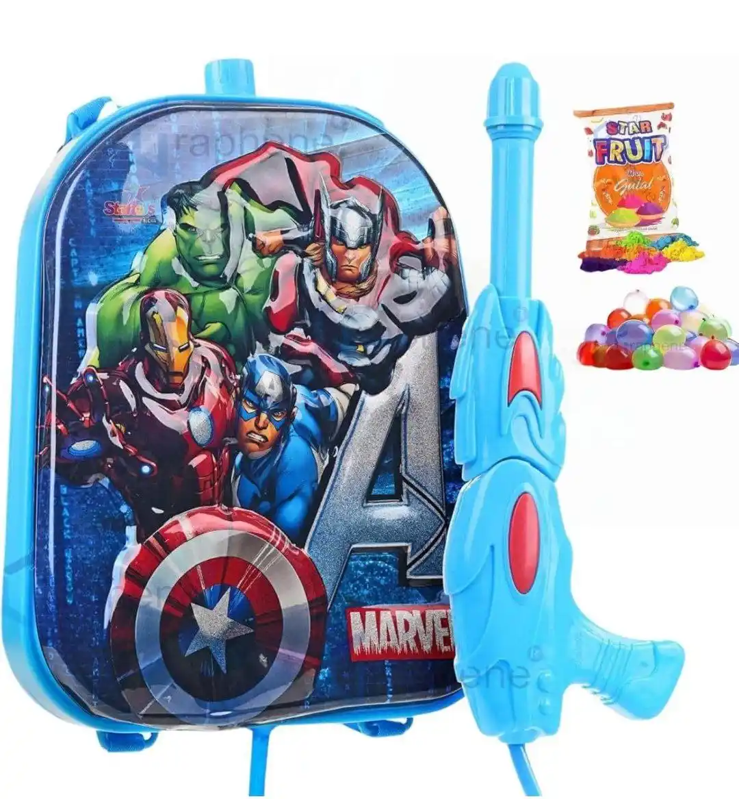 Image from Loots4u : Deals & Offers: Avengers Water Tank Pichkhari with Fruit Gulal & 100 Pcs Balloons @649...