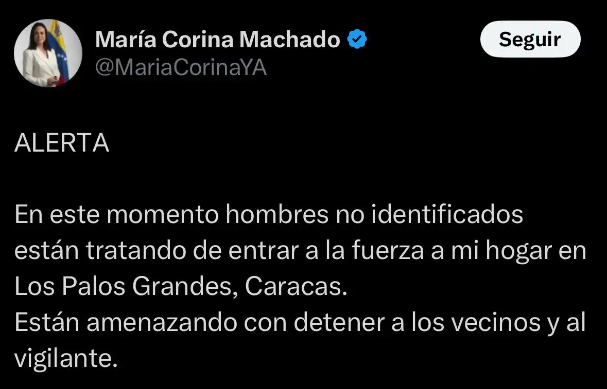 María Corina Machado post