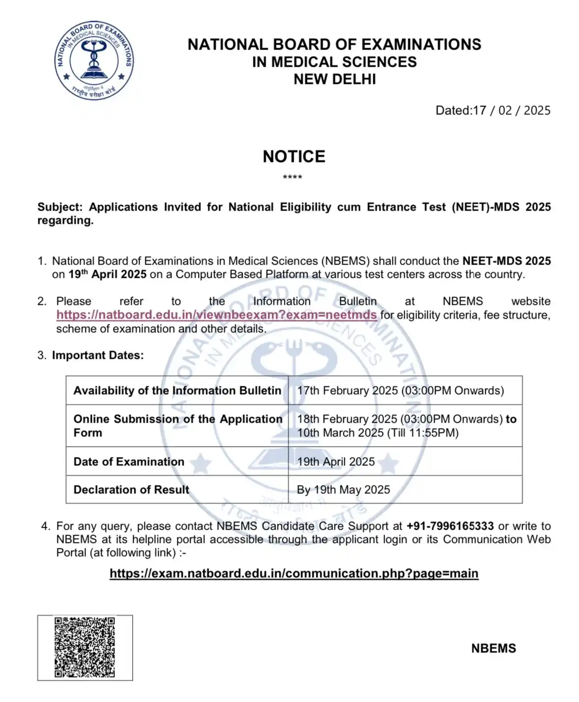 Image from Medical Updates - The Medical Bulletin: *NEETMDS 2025 | Registrations Started* *Information Booklet* - 🔗 - h...