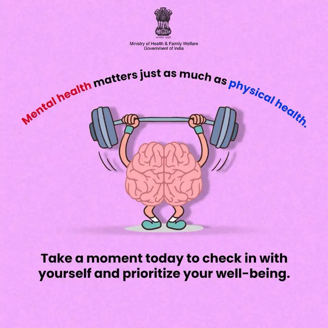 Image from Ministry of Health & Family Welfare, GoI: Don't underestimate the importance of mental health. Initiate conversa...