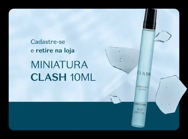 Image from Promos da Mila ✨🌸: 🚨 ALERTA BRINDE OBOTICÁRIO *MINIATURA CLASH 10ML*   DICA: Com o cupom...