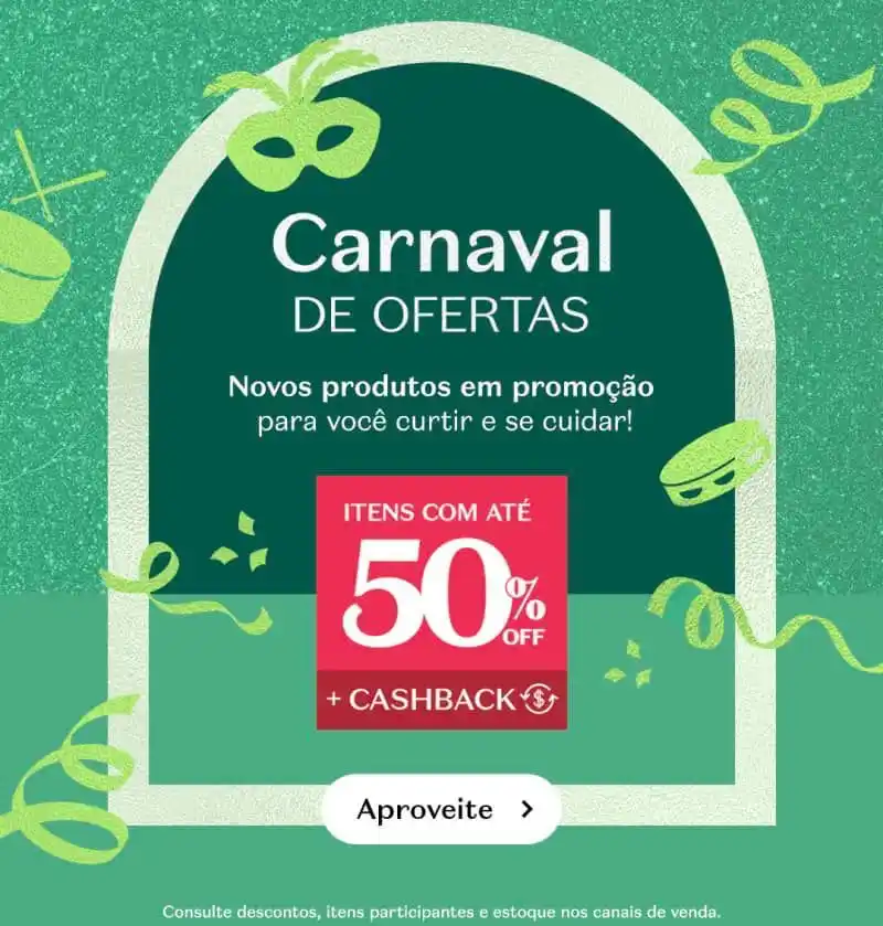 Image from Promos da Mila ✨🌸: ATÉ 50% OFF + CASHBACK!!!!🔥 *CARNAVAL DE OFERTAS OBOTICÁRIO* Dica: F...