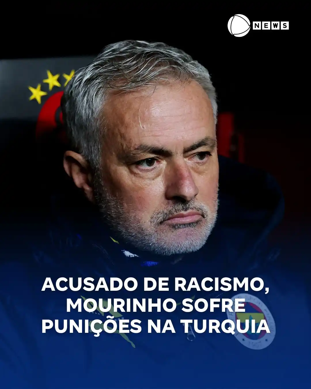 Image from Record News: José Mourinho, renomado treinador português, está no centro de uma con...