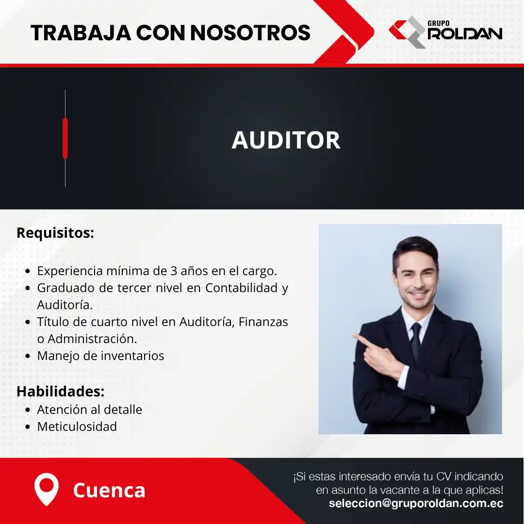 Image from Red de Talento Humano Del Ecuador: 🚀 ¡ÚNETE A NUESTRO EQUIPO! 💼 Estamos buscando un Auditor para la ciu...