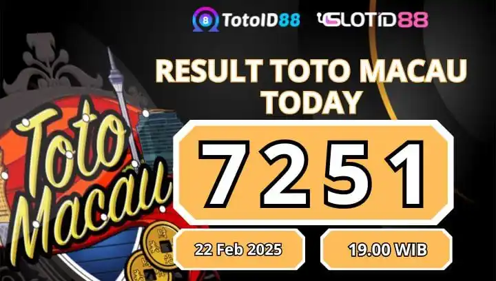 Image from RESULT TOTOMACAU DAN JOWO POOLS RESMI: RESULT TOTOMACAU 4D  TANGGAL 22 - FEBRUARI - 2025 PERIODE : 19.00 WIB ...