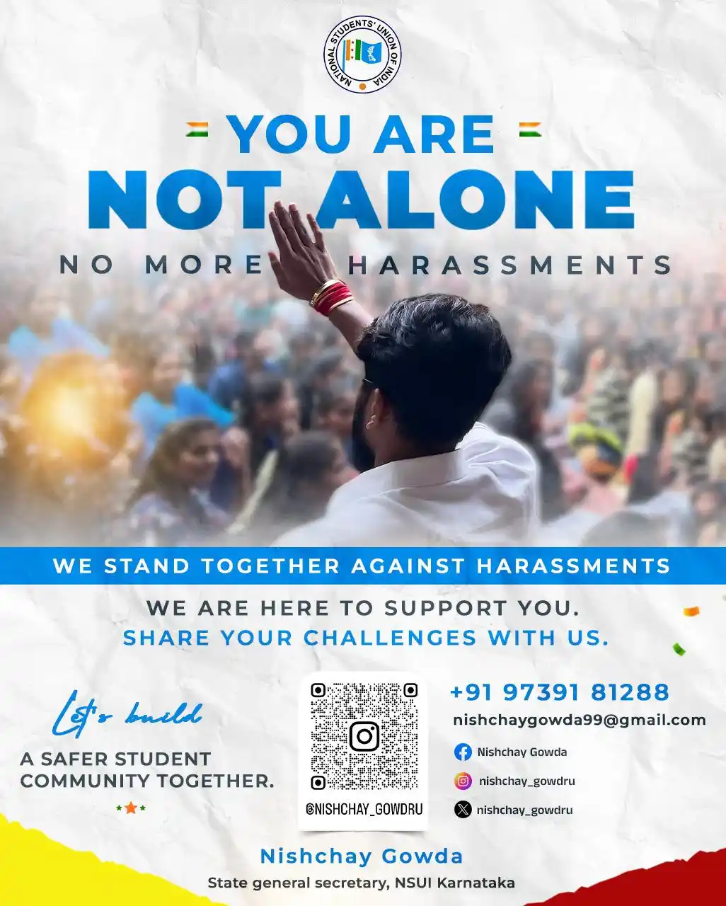 RLR - NSUI Bengaluru central district / university team  post