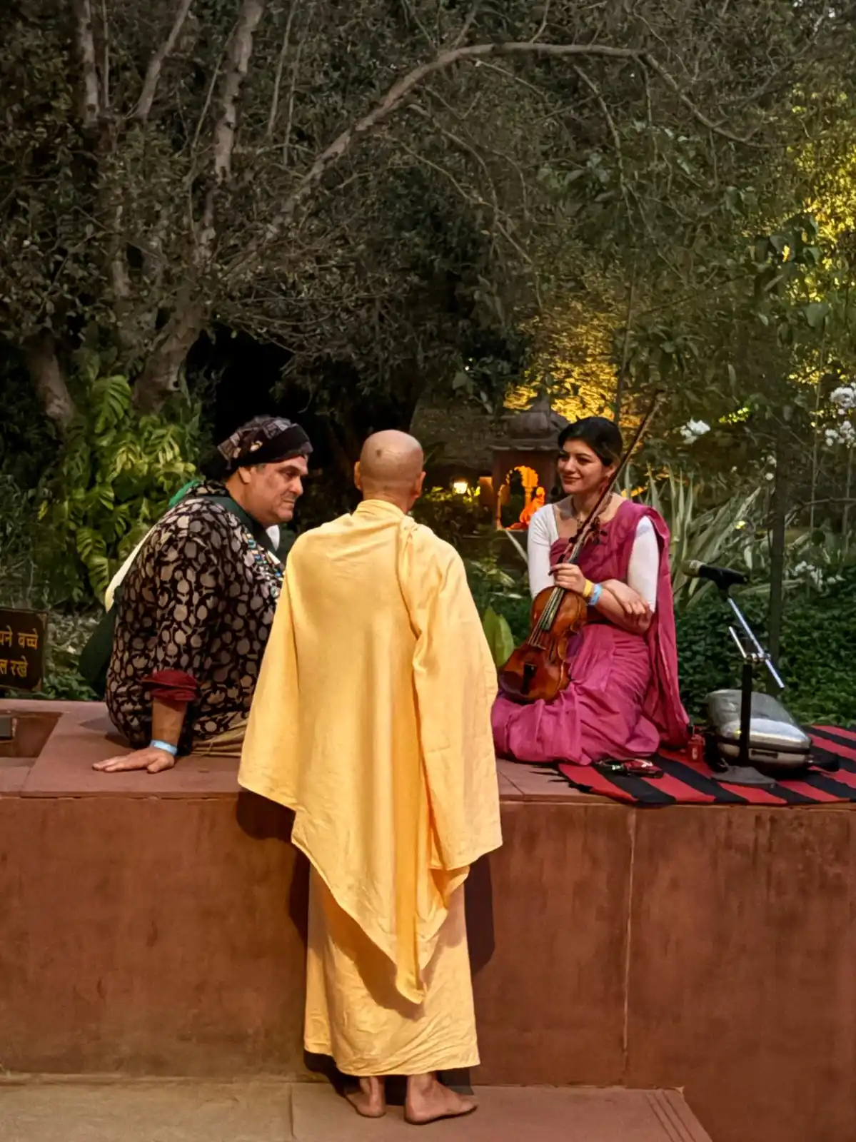 Image from Sadhu Walks: 26 Feb. Talking to Gaur Vani Prabhuji and Barsana Priya Mataji....