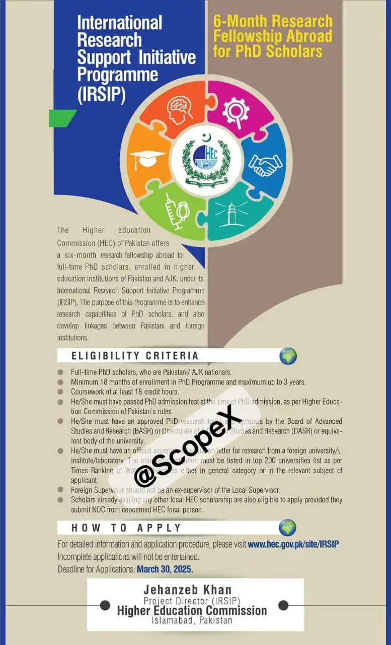 Image from 𝗦𝗰𝗼𝗽𝗲𝗫 | ᴇᴅᴜ/ᴊᴏʙꜱ ᴜᴩᴅᴀᴛᴇꜱ |: Attention PhD Scholars Apply for Six-month Research Fellowship Abroad...