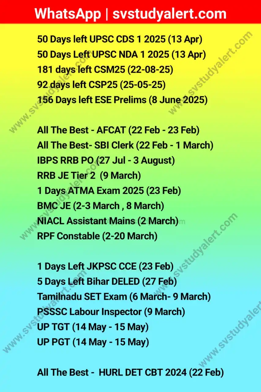 Image from Sarkari Jobs Update Daily Current Affairs SVStudyAlert.com (Jobs And Education Update): <a class="text-blue-500 hover:underline cursor-pointer" href="/hashtag...