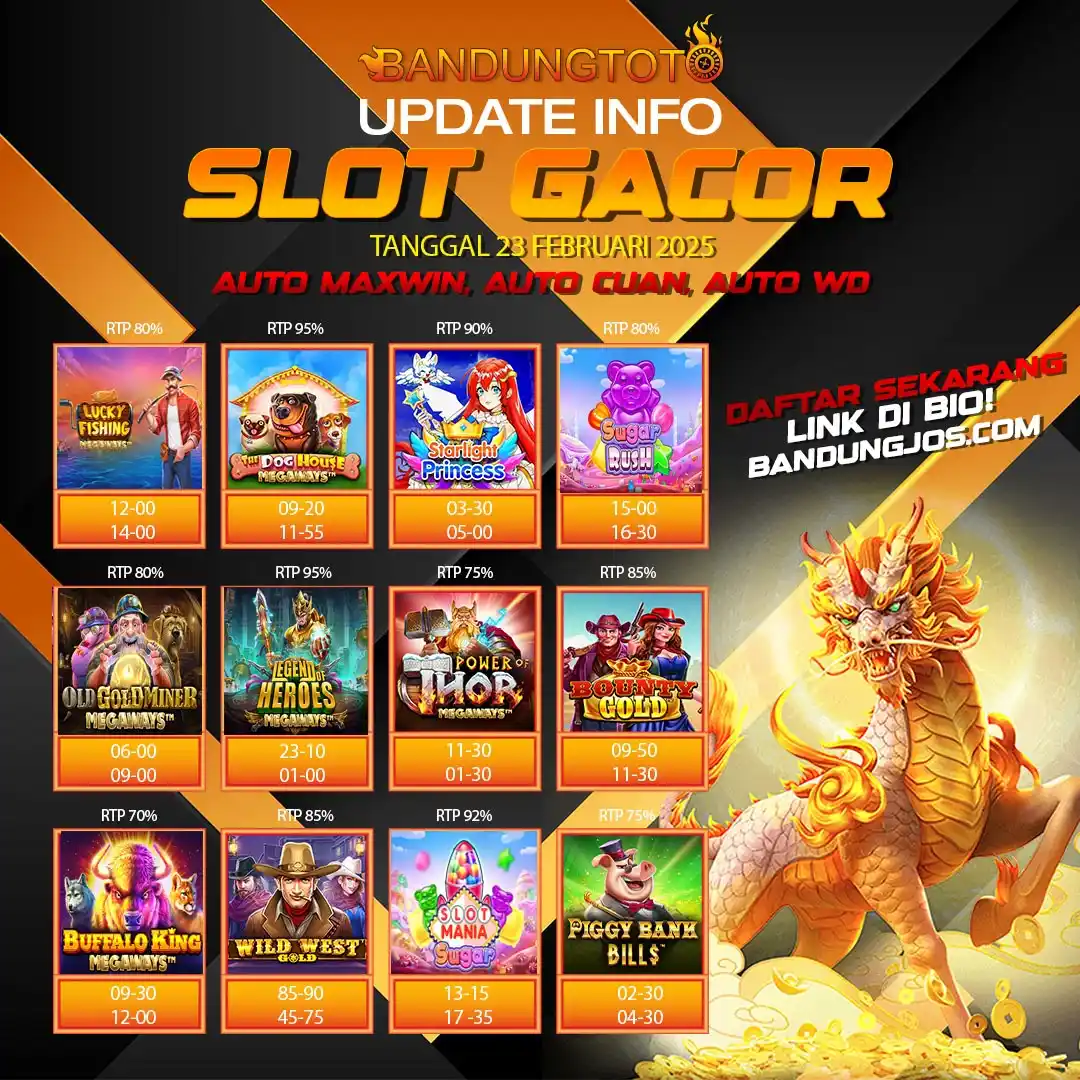 Image from Slot Gacor Bandungtoto: RTP SLOT BANDUNGTOTO HARI INI 23 FEBRUARI 2025 <a class="text-blue-500...