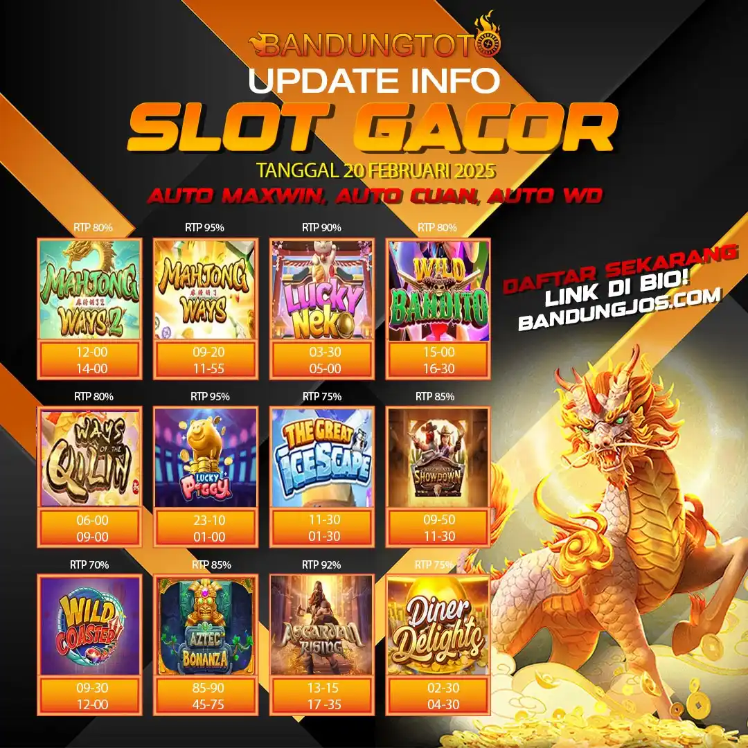Image from Slot Gacor Bandungtoto: RTP SLOT BANDUNGTOTO HARI INI 20 FEBRUARI 2025 <a class="text-blue-500...