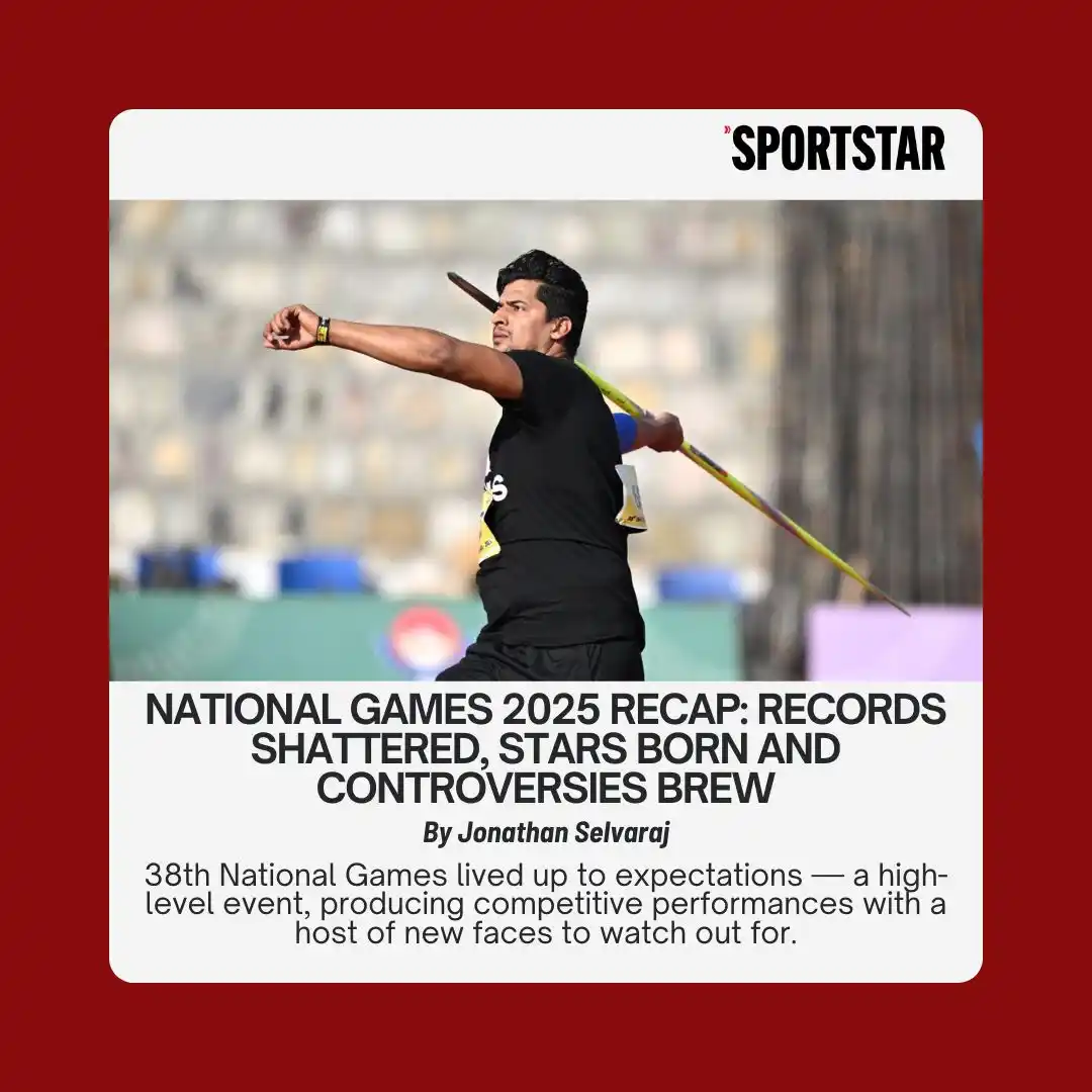 Image from Sportstar: 1⃣0⃣0⃣0⃣0⃣ athletes 3⃣5⃣ disciplines 1⃣8⃣ days 8⃣ venues 38th Nationa...