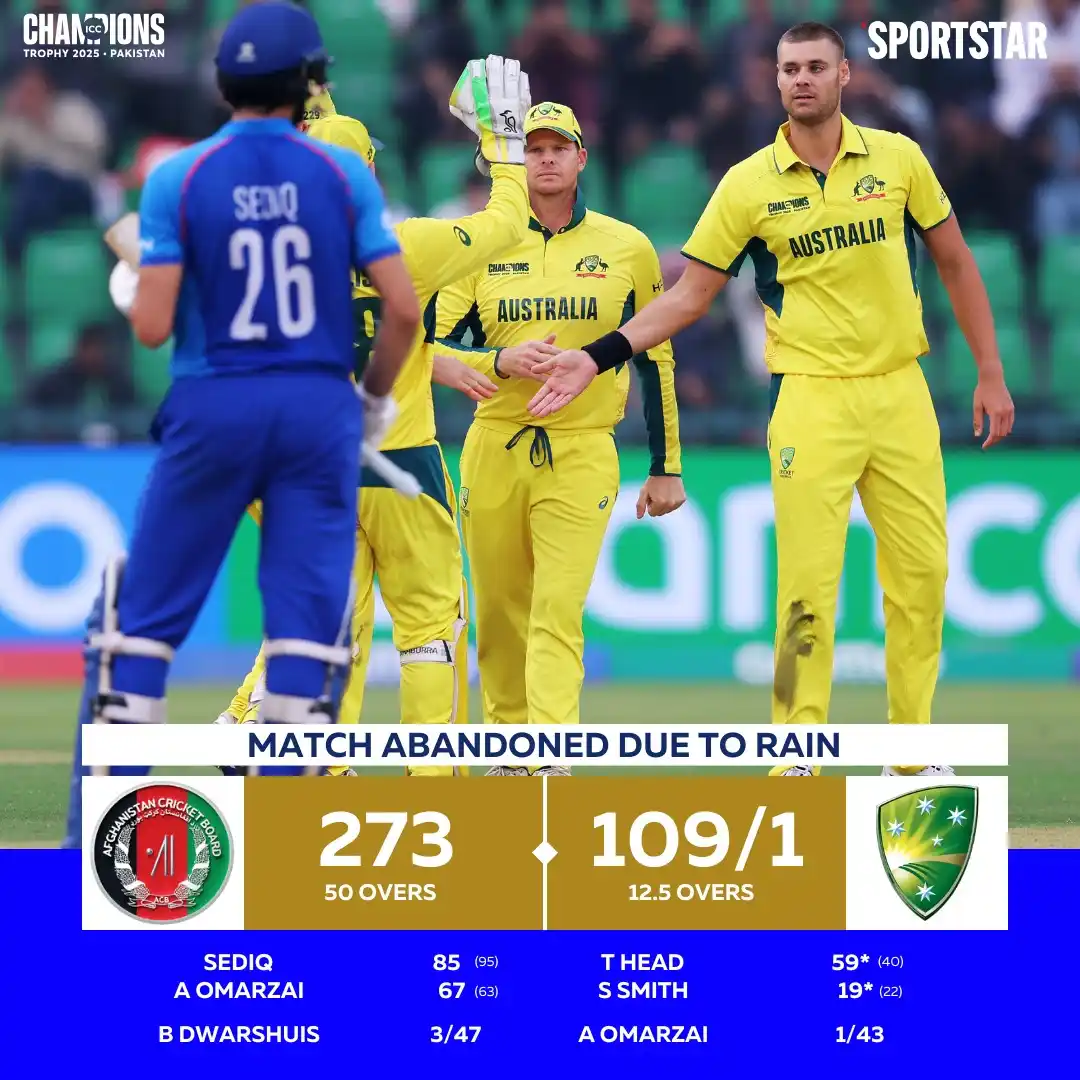 Image from Sportstar: Australia is assured of a spot in the last-four stage after the game a...