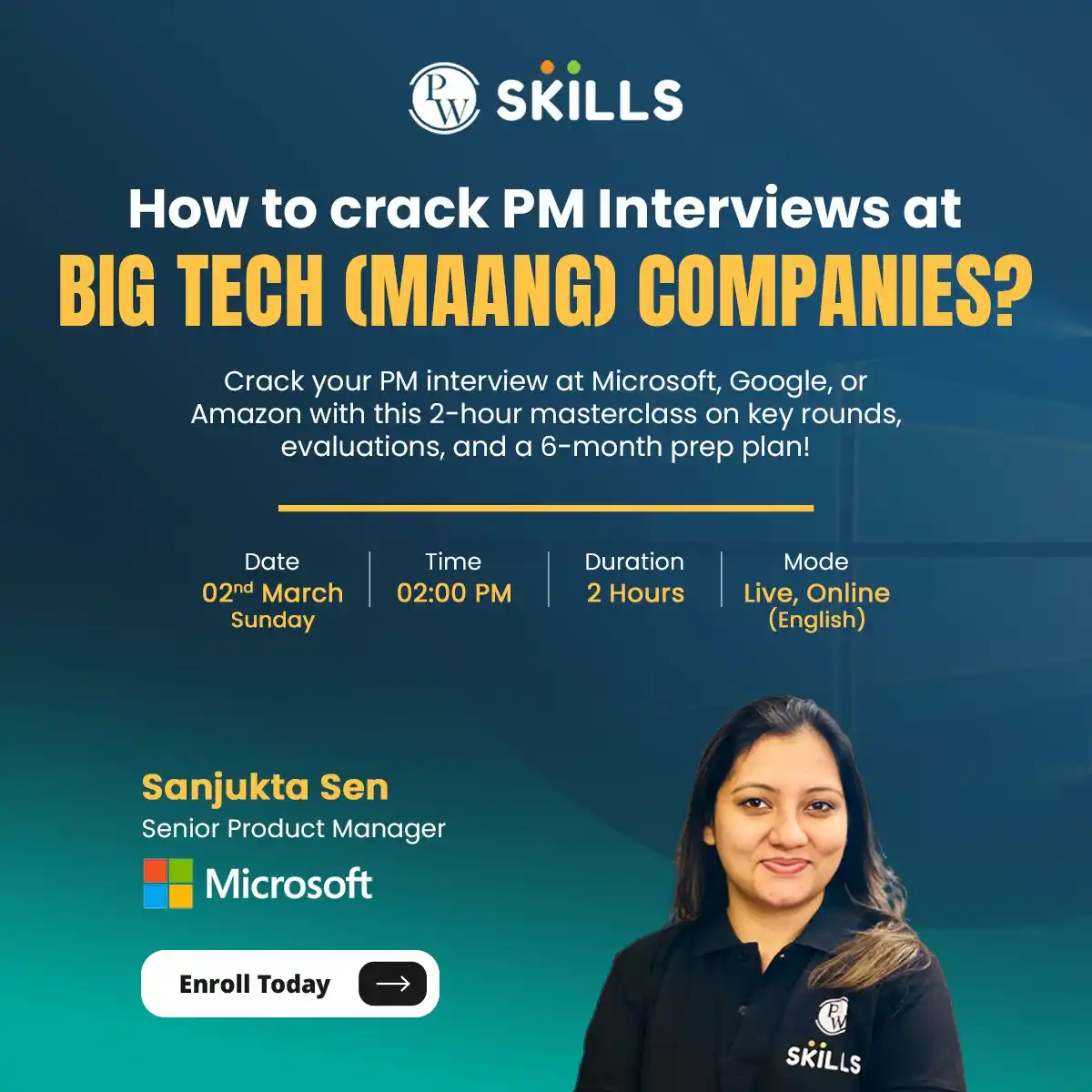 Image from TECH CAREER {Jobs | Internships | Upskill}: 🚀 *FREE MASTERCLASS* 👩🏻💻 *How to Crack Interviews at BigTech (MA...