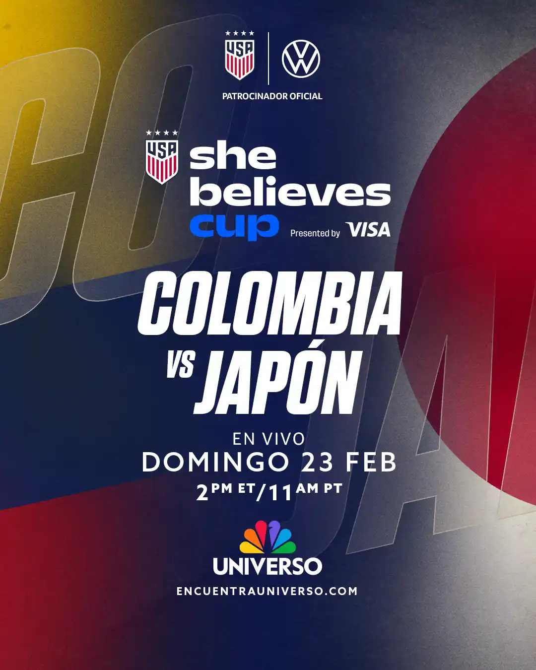Image from Telemundo Deportes: 🚨 EN VIVO EN LA SHE BELIEVES CUP ⚽ 🇨🇴 Colombia vs. Japón 🇯🇵 📺 U...