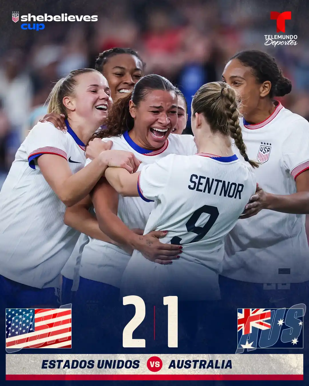 Image from Telemundo Deportes: ✅ ¡¡¡ESTADOS UNIDOS CON PASO PERFECTO!!! 🇺🇸 Con goles de Lynn Biyen...