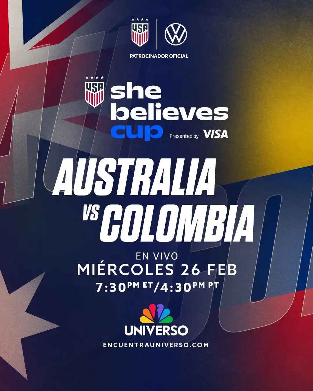 Image from Telemundo Deportes: EN VIVO en la She Believes Cup ⭐️ ⚽️ Australia 🇦🇺 vs. Colombia 🇨🇴...