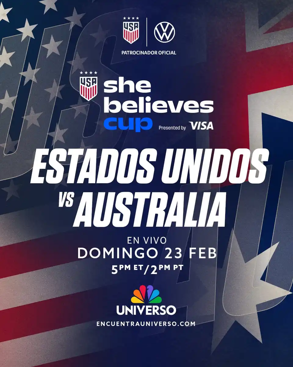 Image from Telemundo Deportes: 🔴 EN VIVO en la She Believes Cup: ⚽️ Estados Unidos 🇺🇸 vs. Austral...