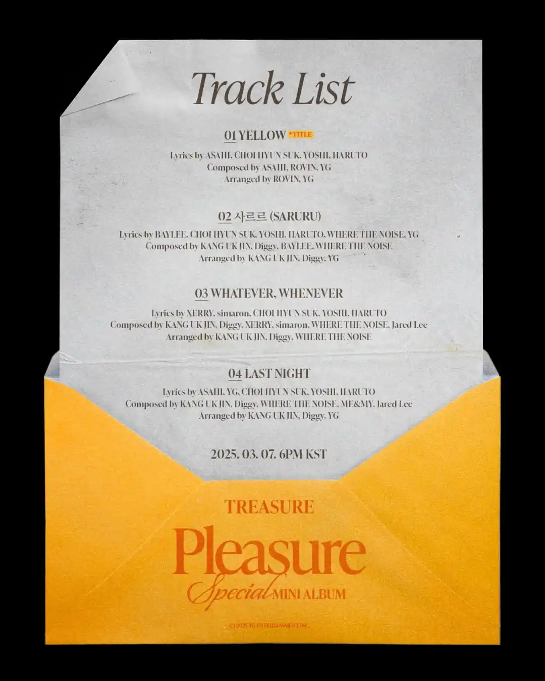 Image from treasure ✧teume squad✧: TREASURE - SPECIAL MINI ALBUM [PLEASURE] Tracklist Poster SPECIAL MINI...