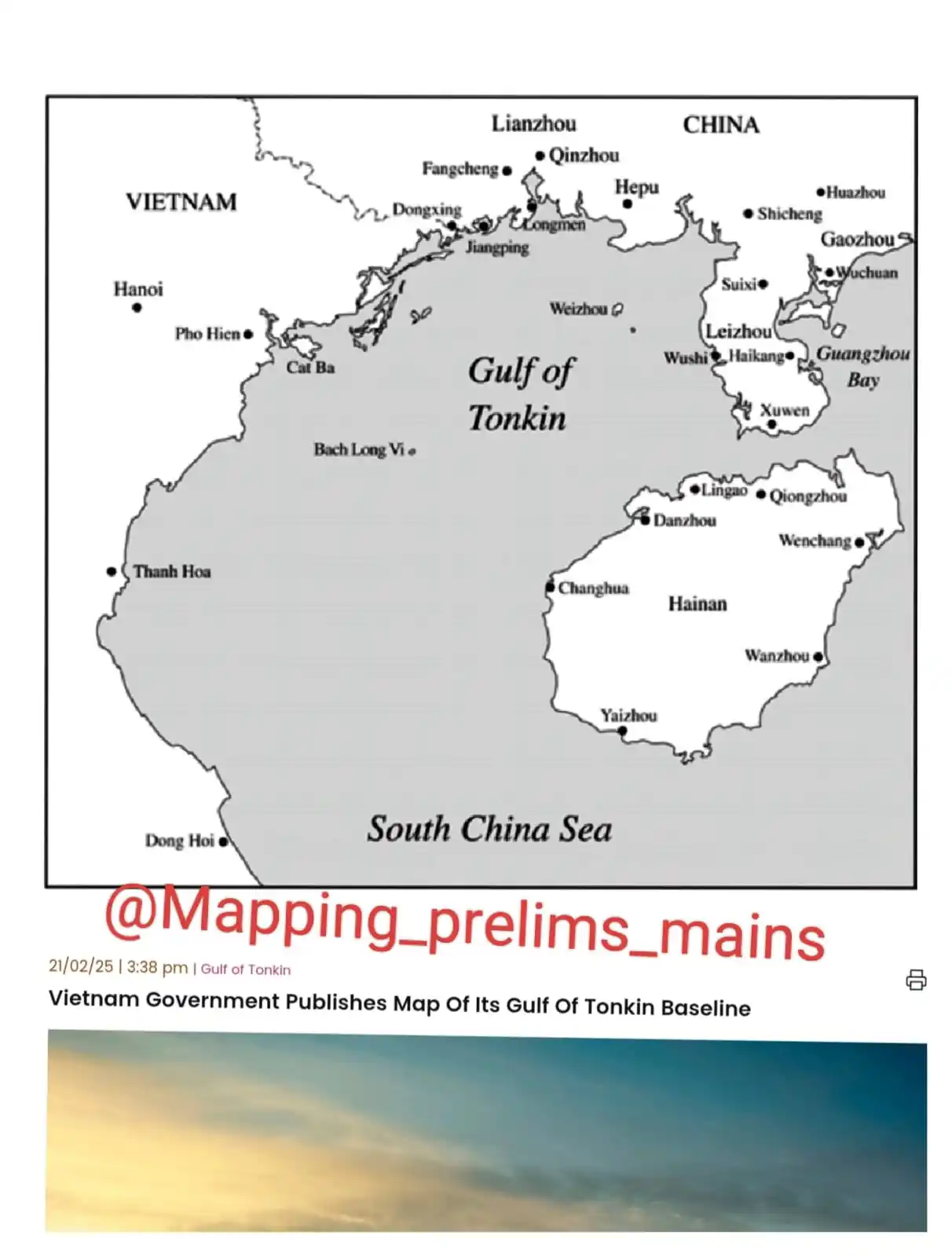 Image from UPSC mapping UPSC UPSC UPPSC MPPSC UPSC UPSC Upsc UPSC UPSC UPSC UPSC UPSC UPSC BPSC SSC CSAT UPSC™: Gulf of Tonkin: ✅It is referred as “Beibu Gulf”in Chinese and “Bac Bo ...