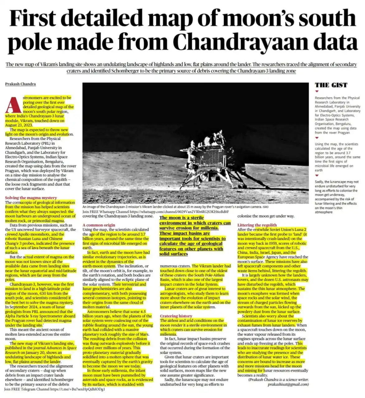 Image from UPSC Science Technology UPSC UPSC UPSC UPSC Upsc Upsc Upsc Upsc UPSC BPSC MPPSC UPPSC CAPF CDS NDA™: 🔆Current Context: First detailed geological map of the moon's south p...