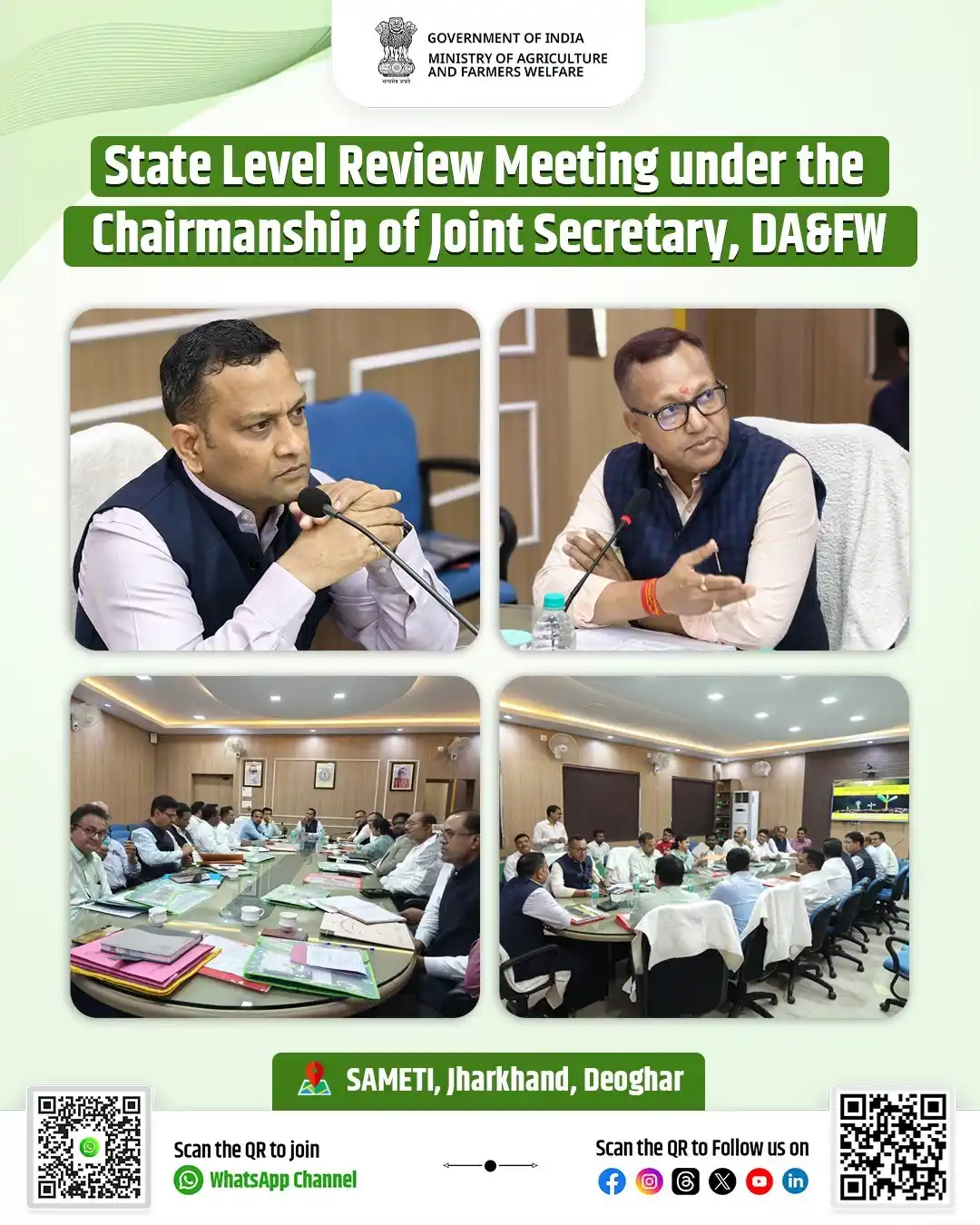 Image from AgriGoI: Shri Samuel Praveen Kumar, Joint Secretary, Extension, DA&FW, chaired ...