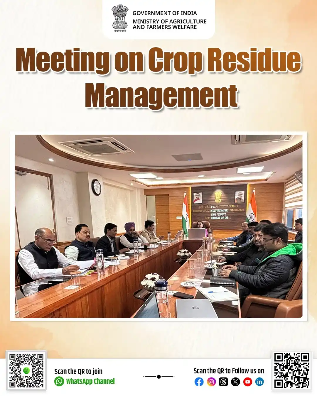 Image from AgriGoI: Action for Cleaner Air!🌿 A key meeting on *Crop Residue Management (...