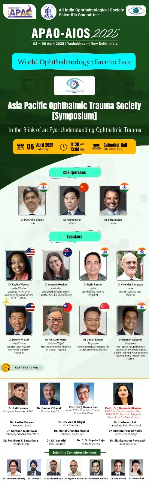 Image from AIOS Scientific Committee: *Asia Pacific Ophthalmic Trauma Society Symposium @ APAO-AIOS 2025, Ne...