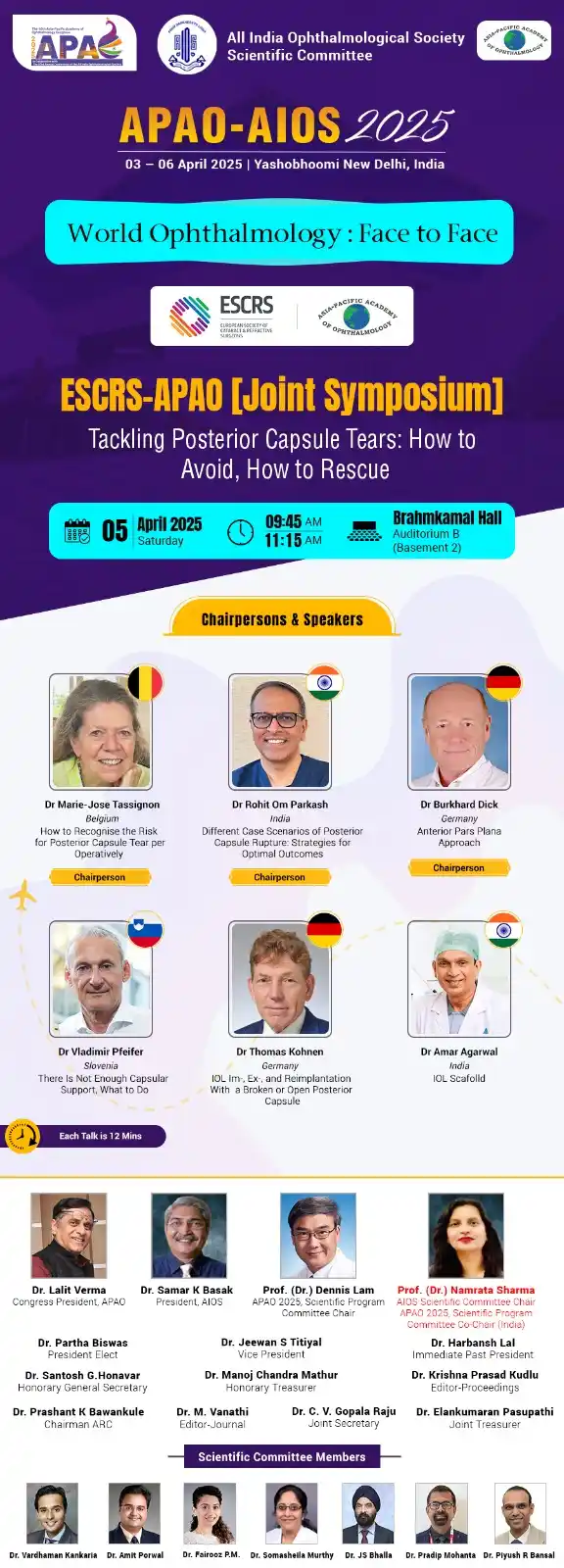 Image from AIOS Scientific Committee: *ESCRS-APAO Joint Symposium @ APAO-AIOS 2025, New Delhi*...